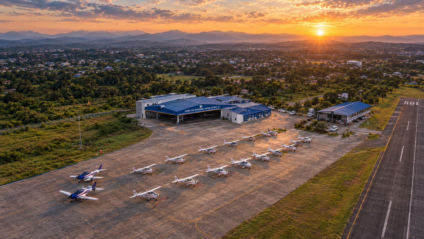 Aerial view of Leading Edge campus